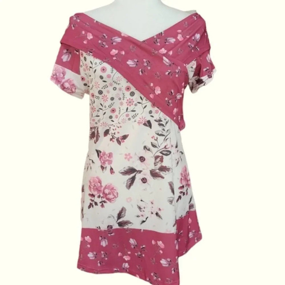 •NEW• COTTAGECORE FLORAL STRETCH TUNIC MINI DRESS - Picture 1 of 6